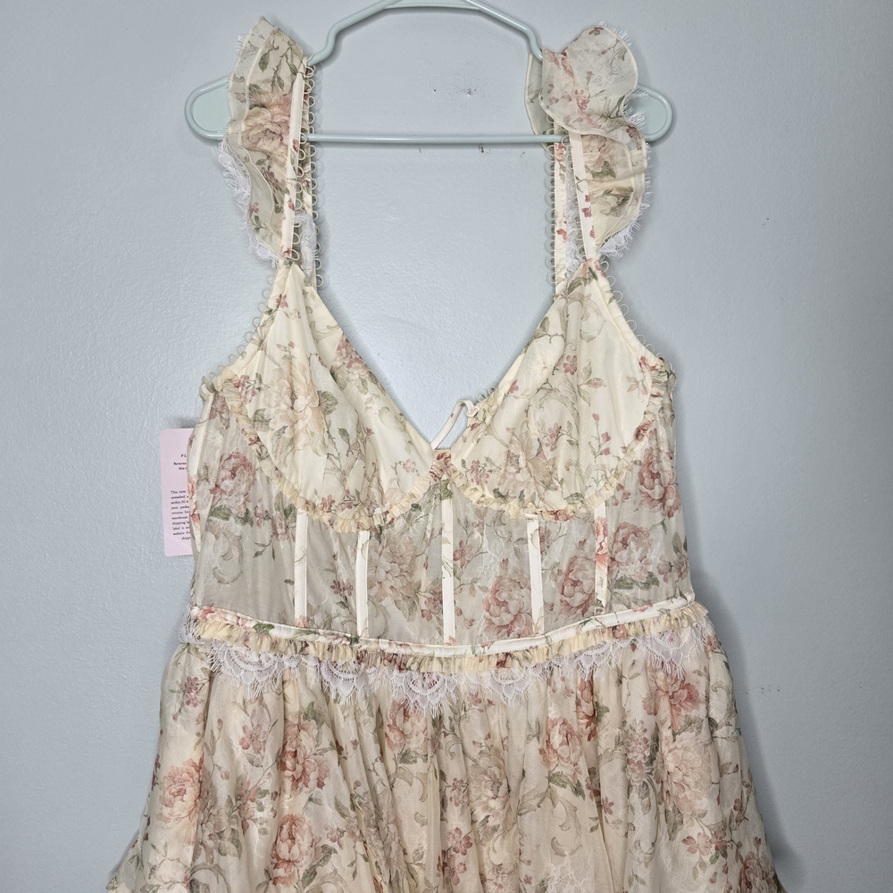 V. Chapman Floral Tiered Maxi Dress in Cream and Pink - Picture 5 of 16
